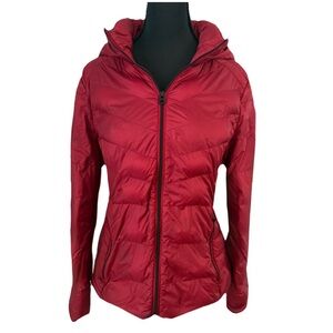 Lucky Brand Puffer Down Jacket Coat Winter Hooded Size Large Bust 40” Length 25”